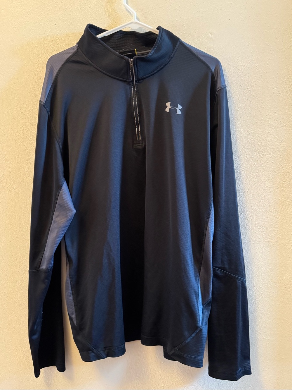 Under Armour Men's ColdGear 1/4 Zip Pullover Jacket -Black/Steel Grey - Size 2XL